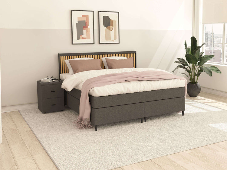 Boxspring Leon vlak incl. verlichting voorraad Boxspring Leon vlak incl. verlichting voorraad