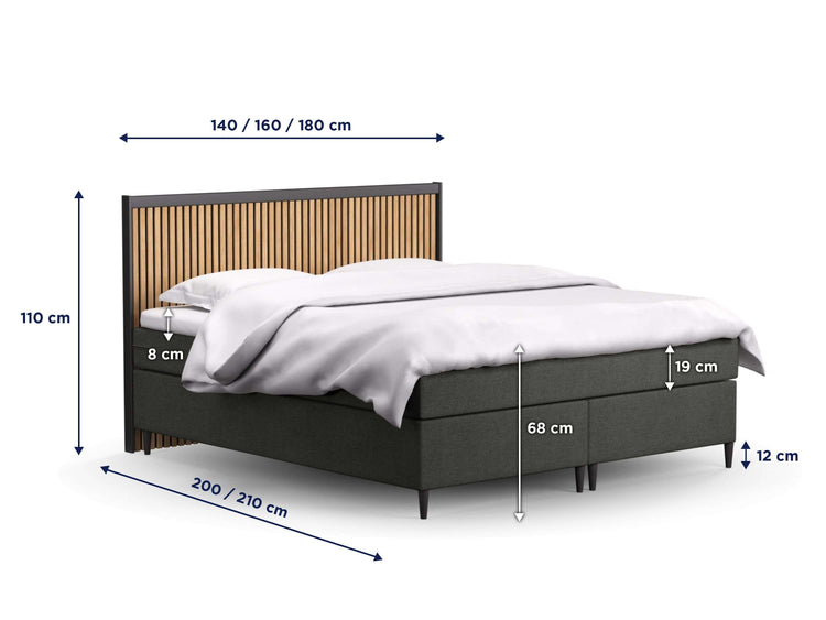 Boxspring Leon vlak incl. verlichting voorraad Boxspring Leon vlak incl. verlichting voorraad