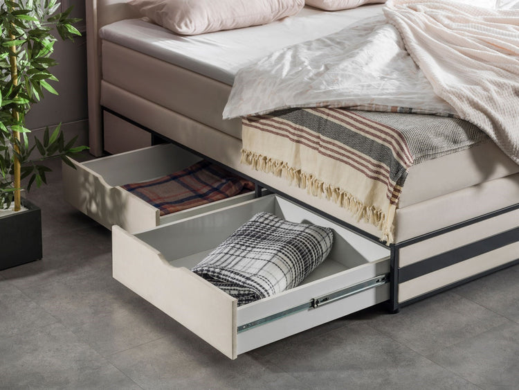 Opbergboxspring Aken met lade Opbergboxspring Aken met lade