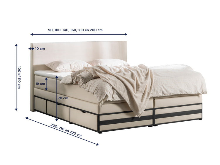 Opbergboxspring Dortmund met lade Opbergboxspring Dortmund met lade