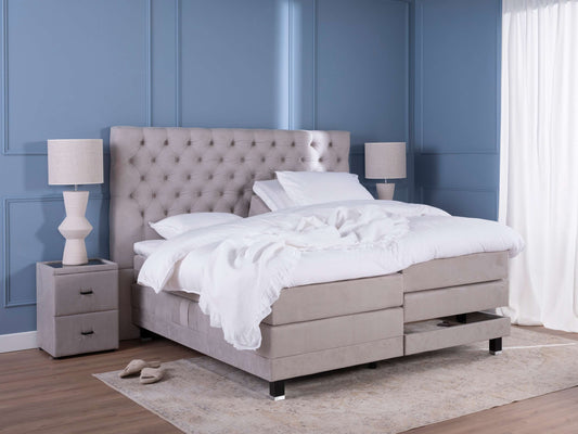 Boxspring Lulea elektrisch 153cm hoog hoofdbord Boxspring Lulea elektrisch 153cm hoog hoofdbord