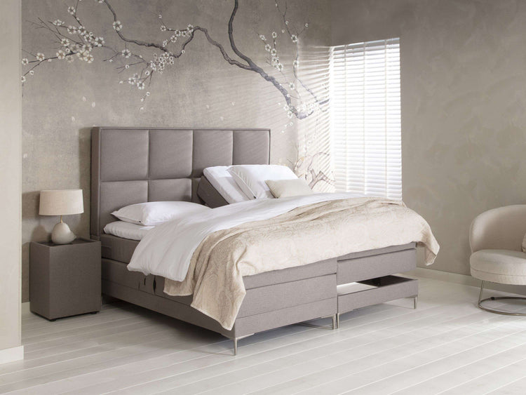 Boxspring Sundfall elektrisch 153cm hoog hoofdbord Boxspring Sundfall elektrisch 153cm hoog hoofdbord