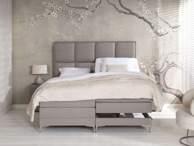 Boxspring Sundfall elektrisch 153cm hoog hoofdbord Boxspring Sundfall elektrisch 153cm hoog hoofdbord