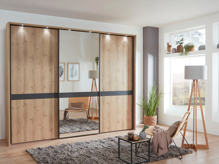 Schuifdeurkast Faia | Rawsteel accent Schuifdeurkast Faia | Rawsteel accent