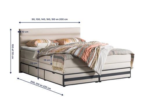 Opbergboxspring Berlijn met lade